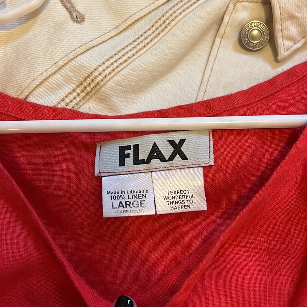 vintage flax linen red tank size L